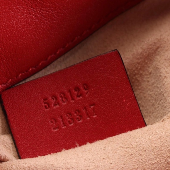 Gucci GG Marmont Chevron Red Leather Backpack Bag Purse - Picture 6 of 10